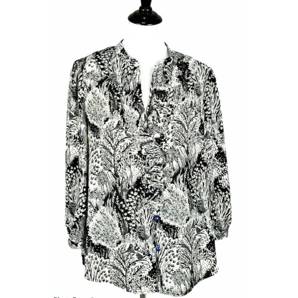 HD in‎ Paris Anthro Ruffled Picea Buttondown Blouse - Picture 1 of 4